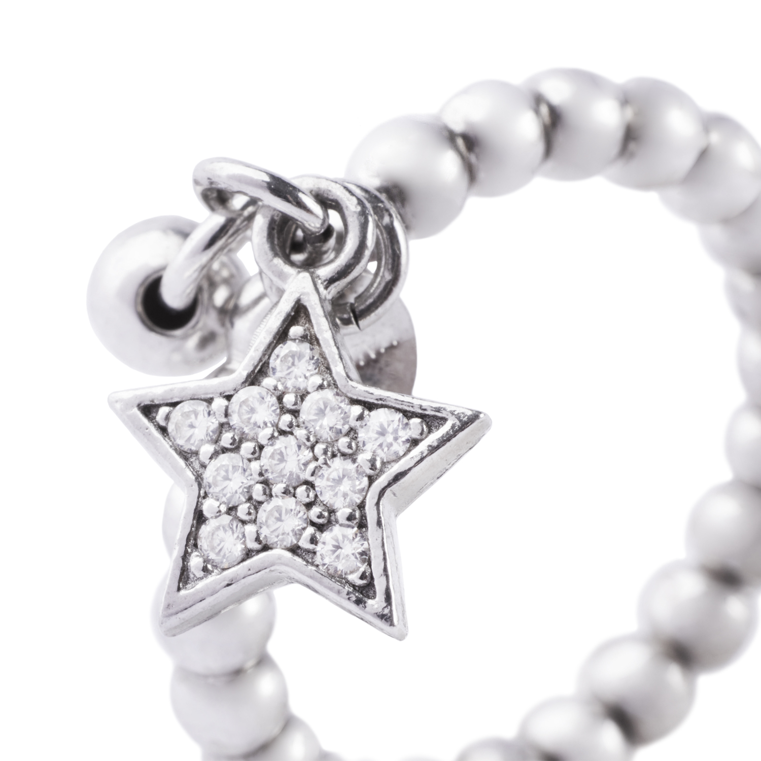 Anillo de Plata Esterlina 925 Colgantes de Estrellas 2
