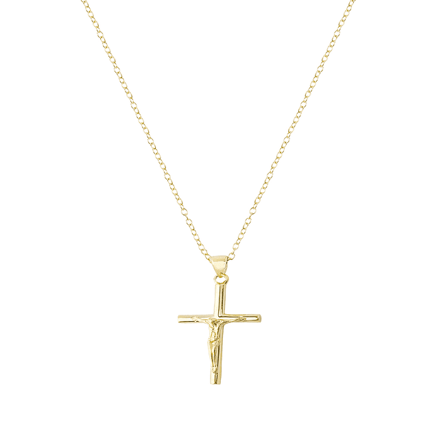 Colgante de Oro 18kt Cruz con Cristo