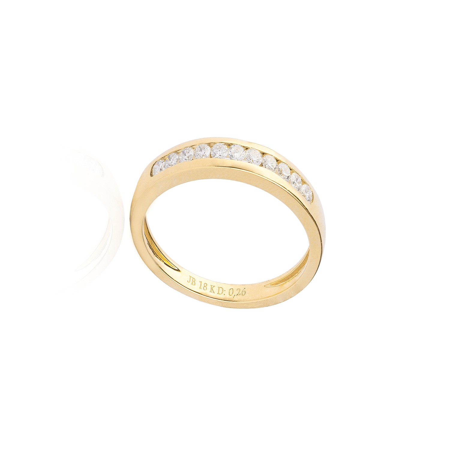 Anillo de Oro 18kt con Diamantes de 26 Pts Corte Brillante SI/H 3