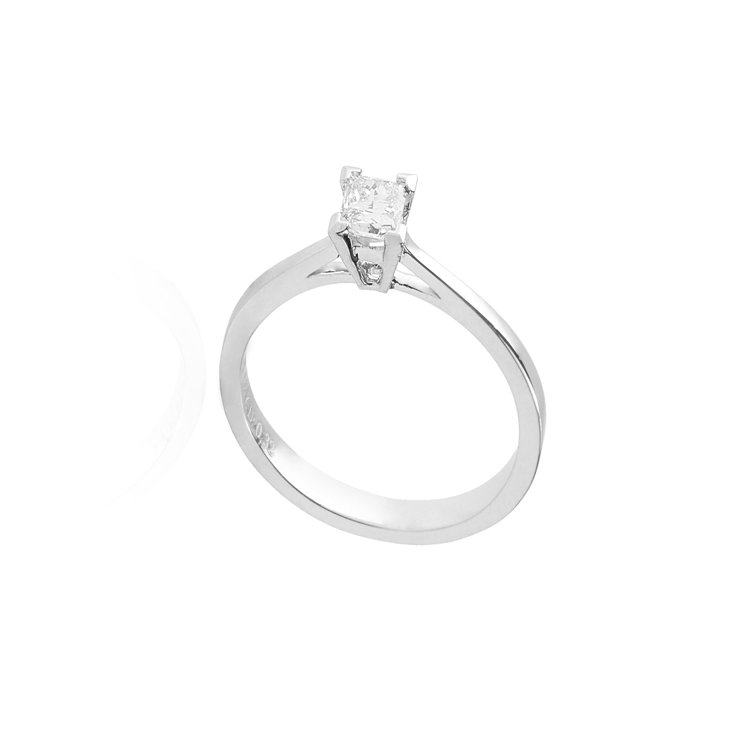 Anillo Compromiso Oro Blanco 18kt  Diamantes 32 Pts 3