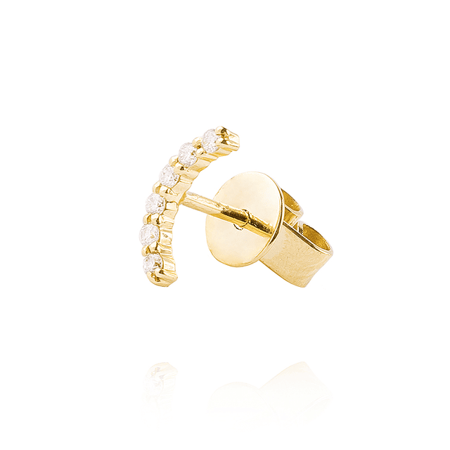 Aro de Oro 18kt con Diamantes de 5 Pts Totales SI/H Corte Brillante Piercing