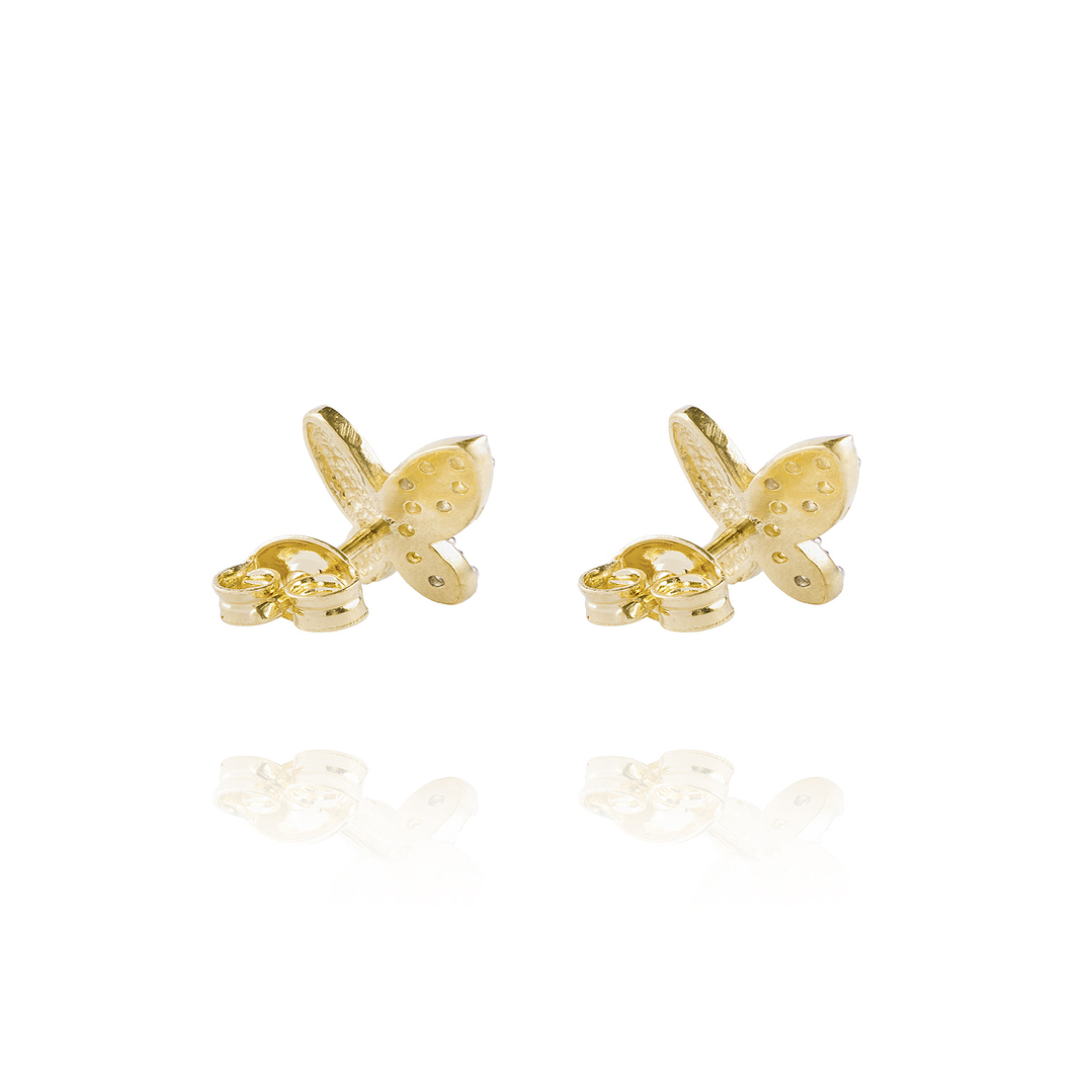 Aros de Oro 18kt Mariposa 1/2 Circón 3