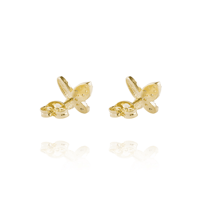 Aros de Oro 18kt Mariposa 1/2 Circón 3