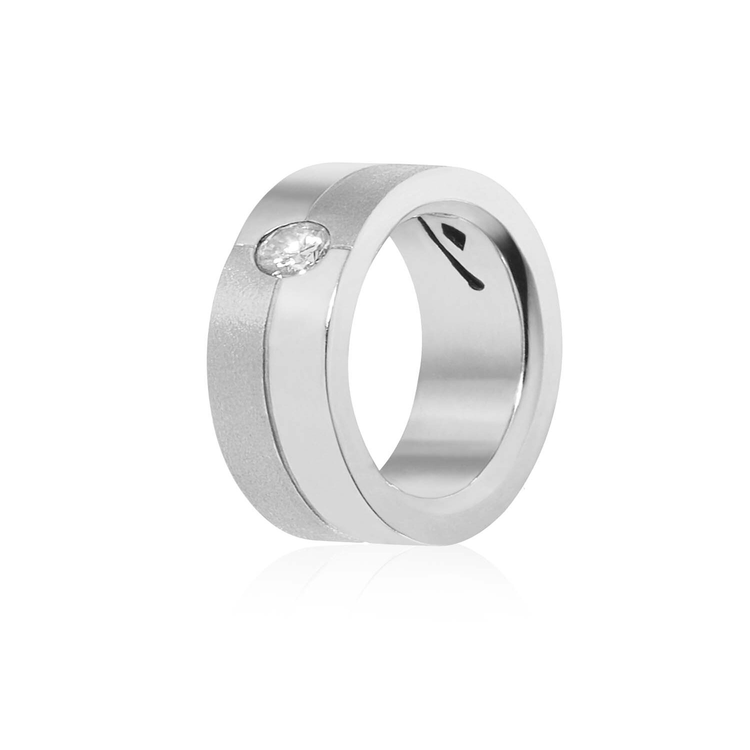 Anillo Oro Blanco 18kt Modelo Furt Diamante Solitario 5pts 1