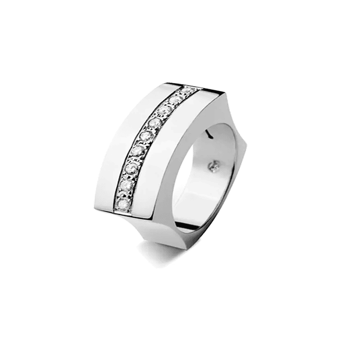 Anillo Platino 950 Modelo Curv 9 Diamantes 2pts 1