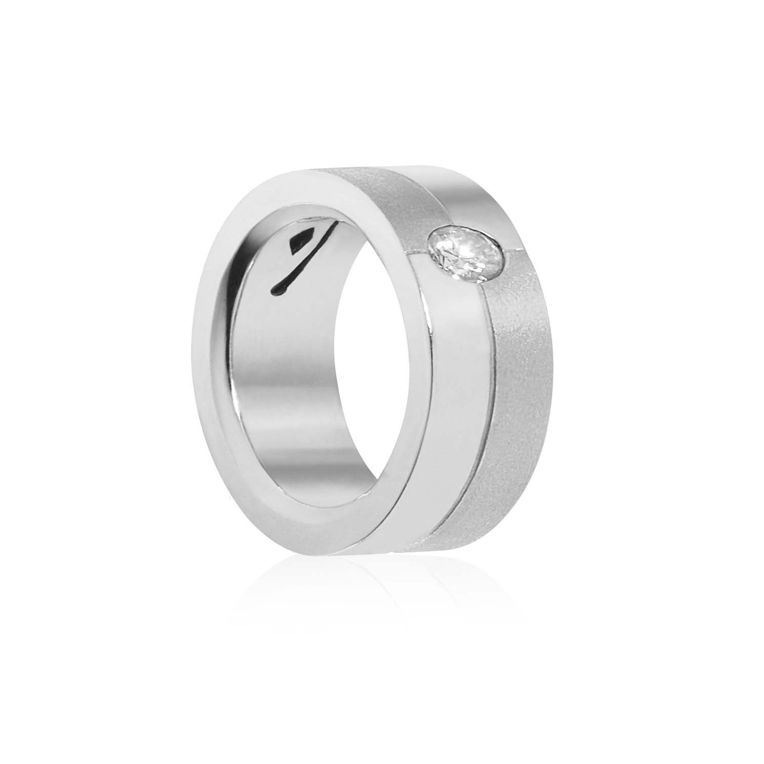 Anillo Oro Blanco 18kt Modelo Furt Diamante Solitario 5pts 2