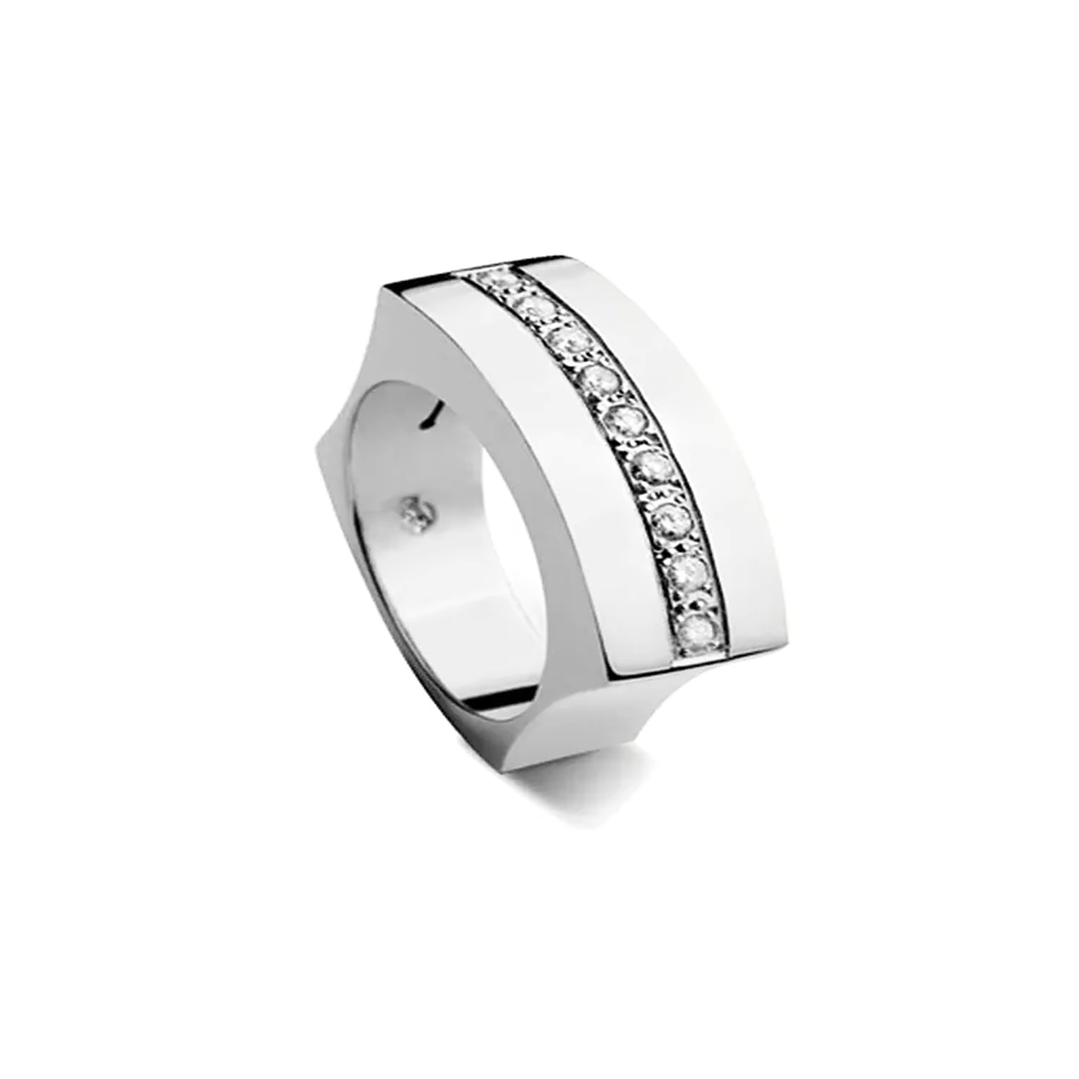 Anillo Platino 950 Modelo Curv 9 Diamantes 2pts 2
