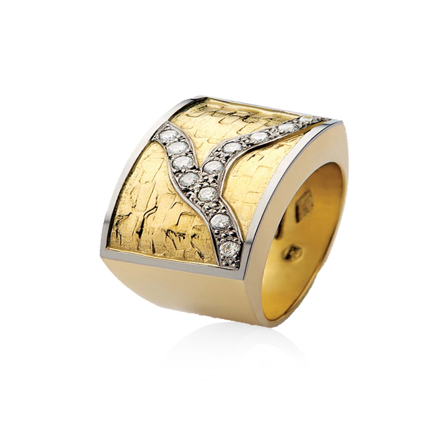 Anillo Oro Amarillo 18kt Modelo Senis 12 Diamantes 2pts 1