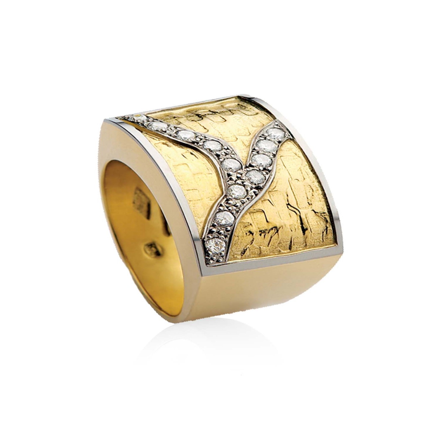 Anillo Oro Amarillo 18kt Modelo Senis 12 Diamantes 2pts 2