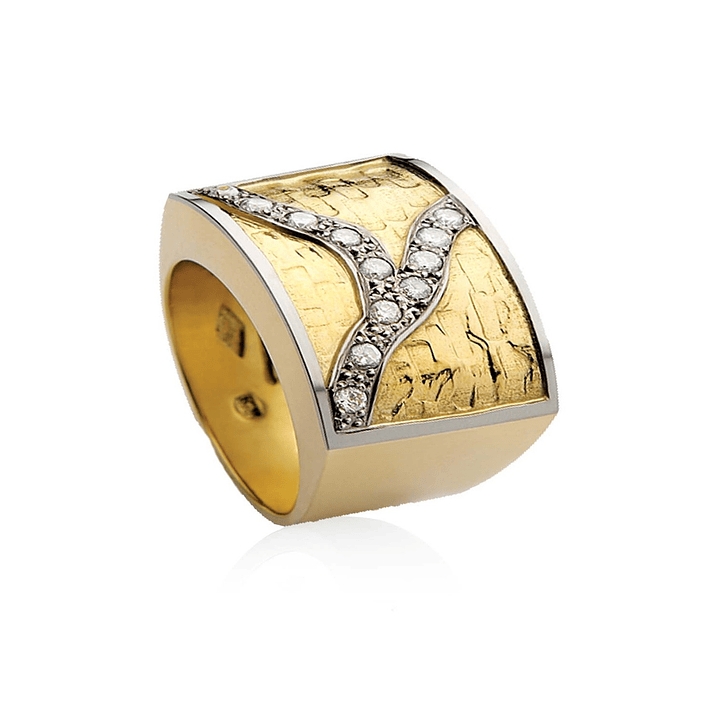 Anillo Oro Amarillo 18kt Modelo Senis 12 Diamantes 2pts 2