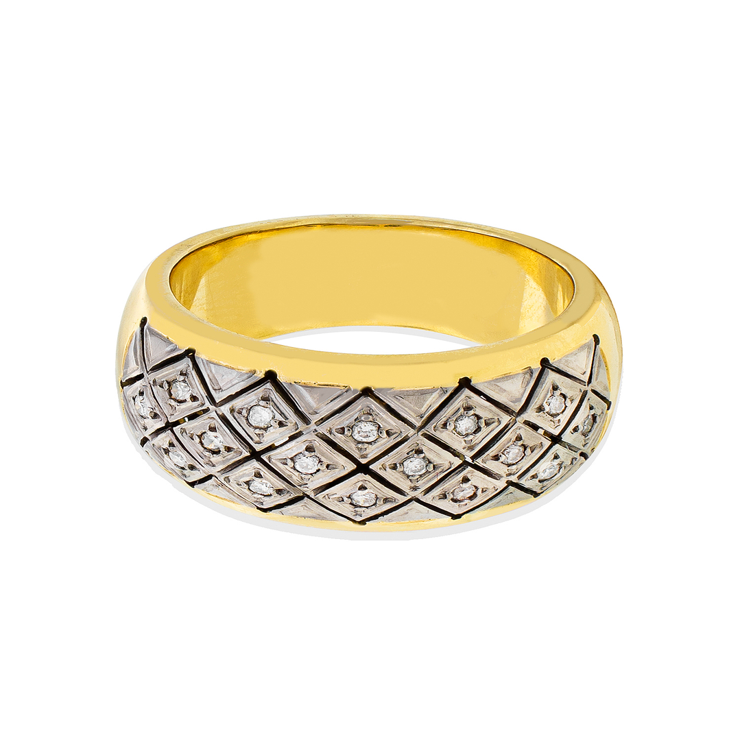 Anillo Oro Amarillo 18kt Modelo Septal 16 Diamantes 1pts 2