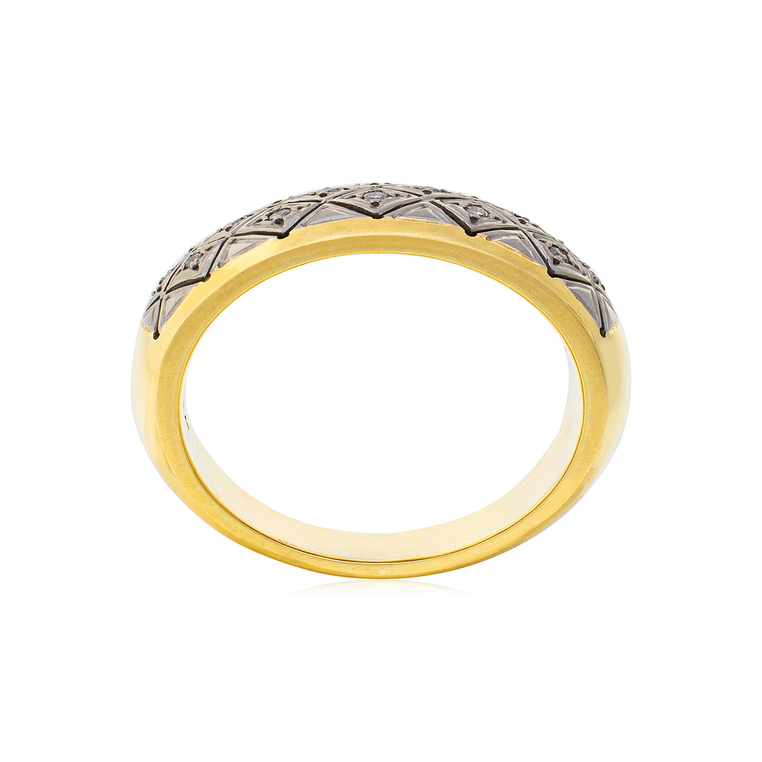 Anillo Oro Amarillo 18kt Modelo Septal 16 Diamantes 1pts 3