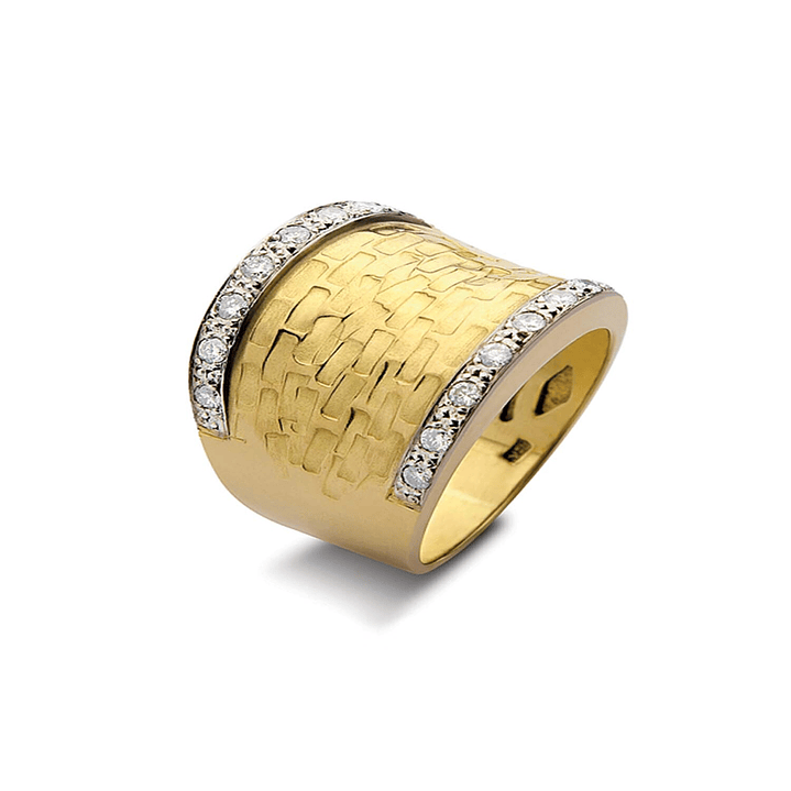 Anillo Oro Amarillo 18kt Modelo Vetuz 16 Diamantes 2pts 1