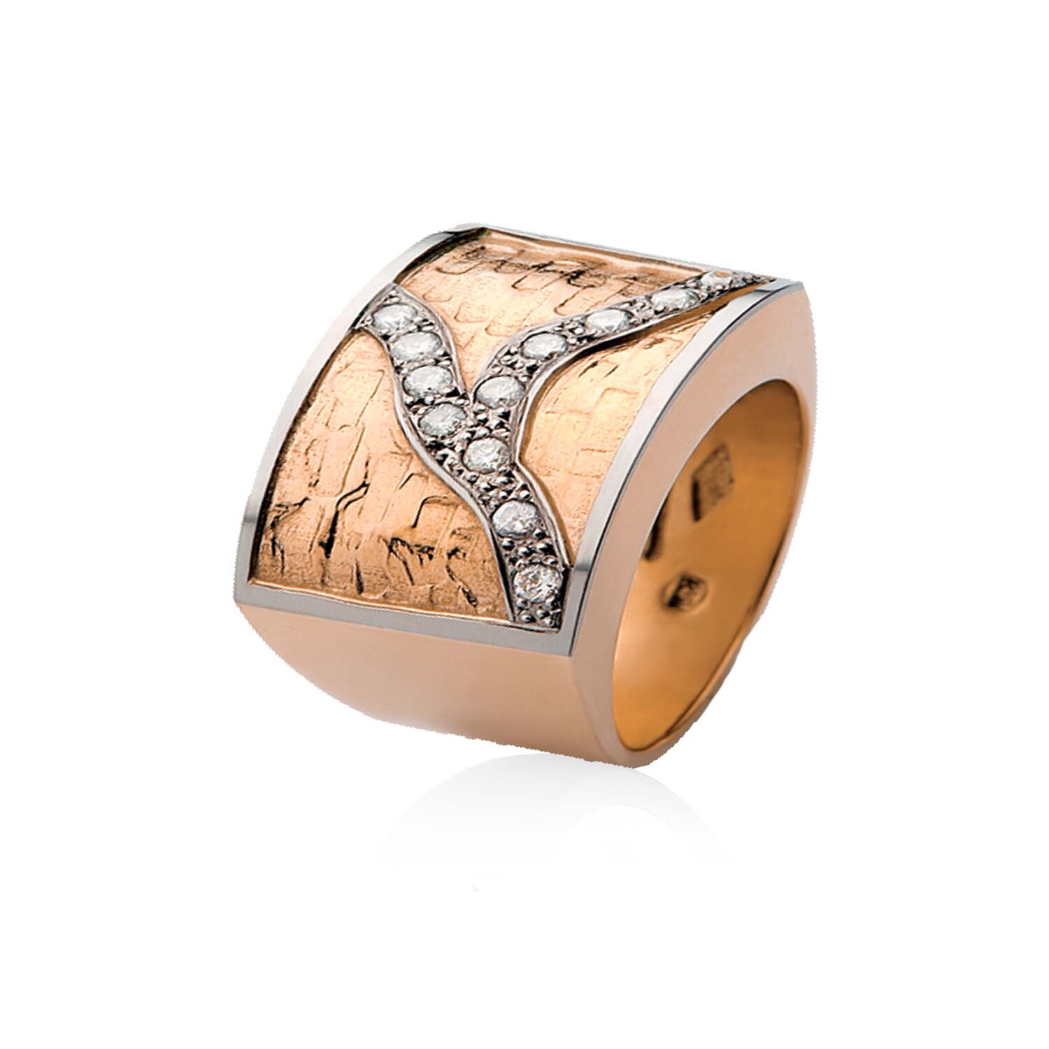 Anillo Oro Rosado 18kt Modelo Senis 12 Diamantes 2pts 1