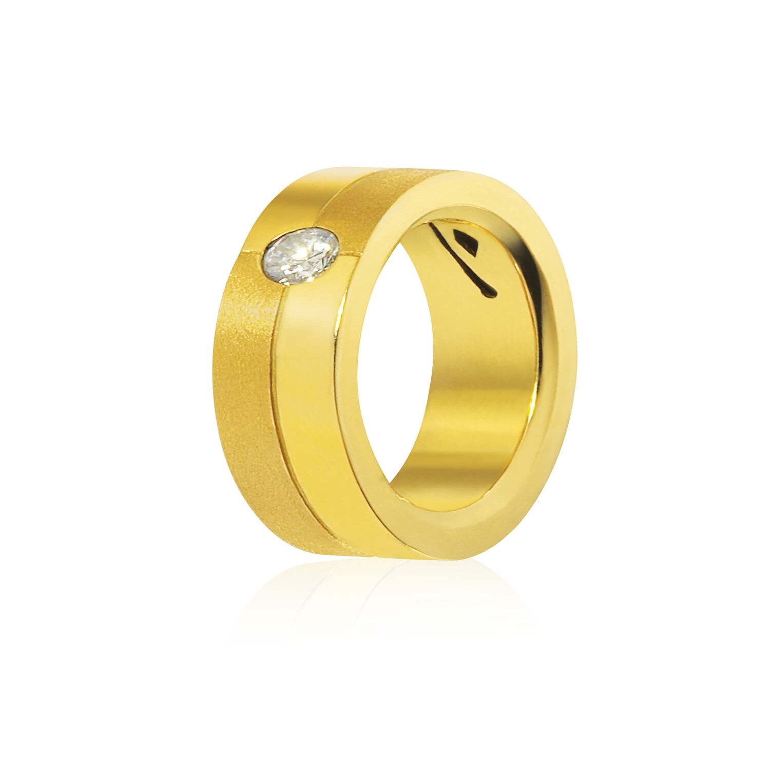 Anillo Oro Amarillo 18kt Modelo Furt Diamante Solitario 5pts 1