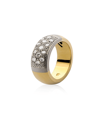 Anillo de Oro Amarillo 18kt Modelo Etra con 13 Diamantes Corte Brillante de 2pts