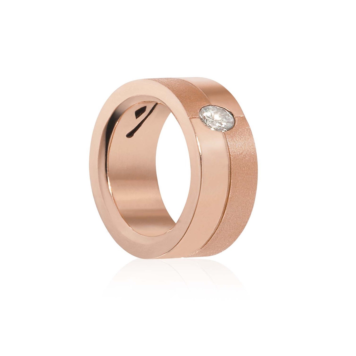 Anillo Oro Rosado 18kt Modelo Furt Diamante Solitario 5pts 2