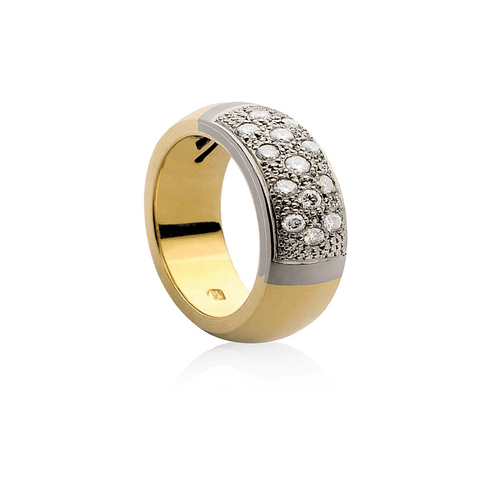 Anillo Oro Amarillo 18kt Modelo Etra 13 Diamantes 2pts 2
