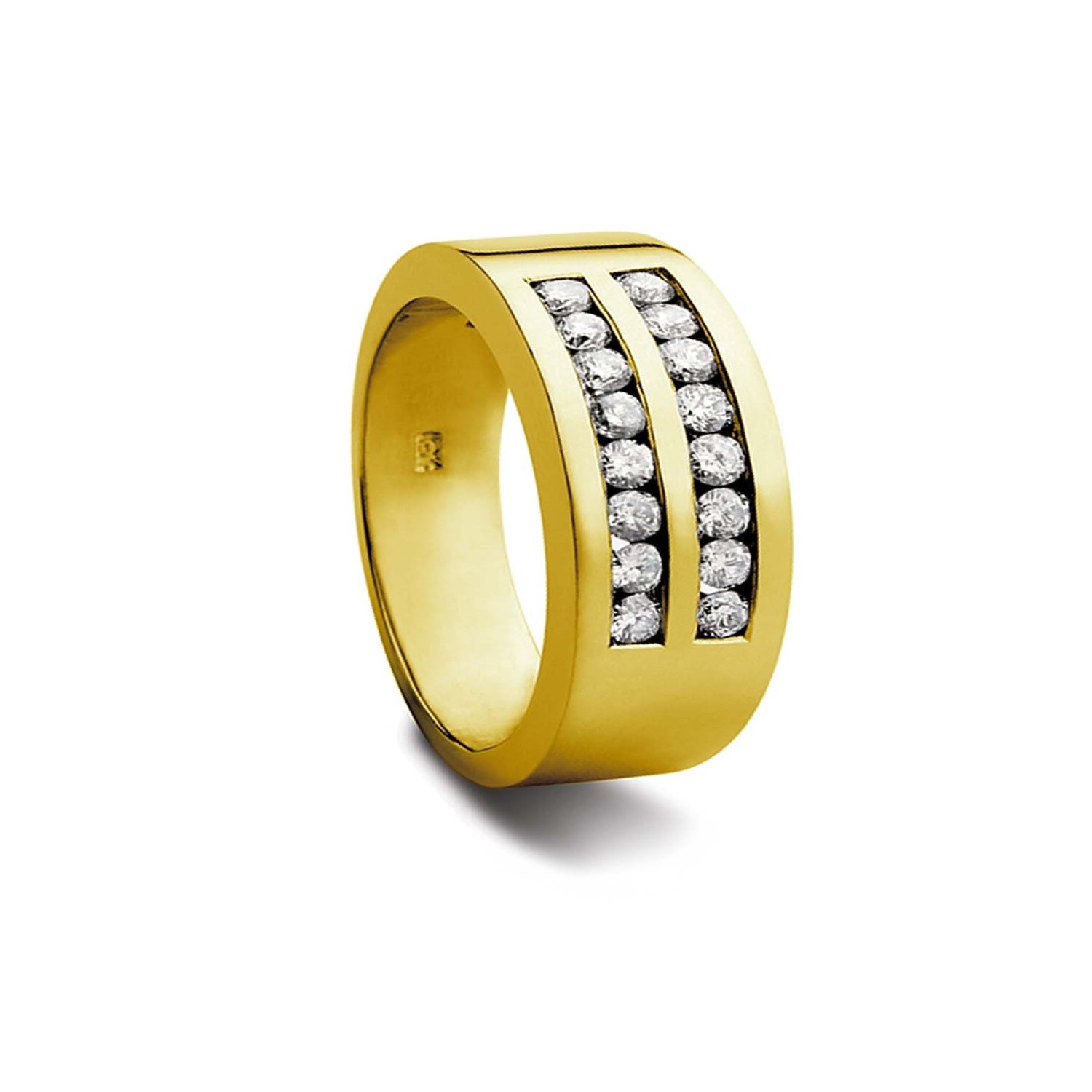 Anillo Oro Amarillo 18kt Modelo Perfección 16 Diamantes 3pts 2