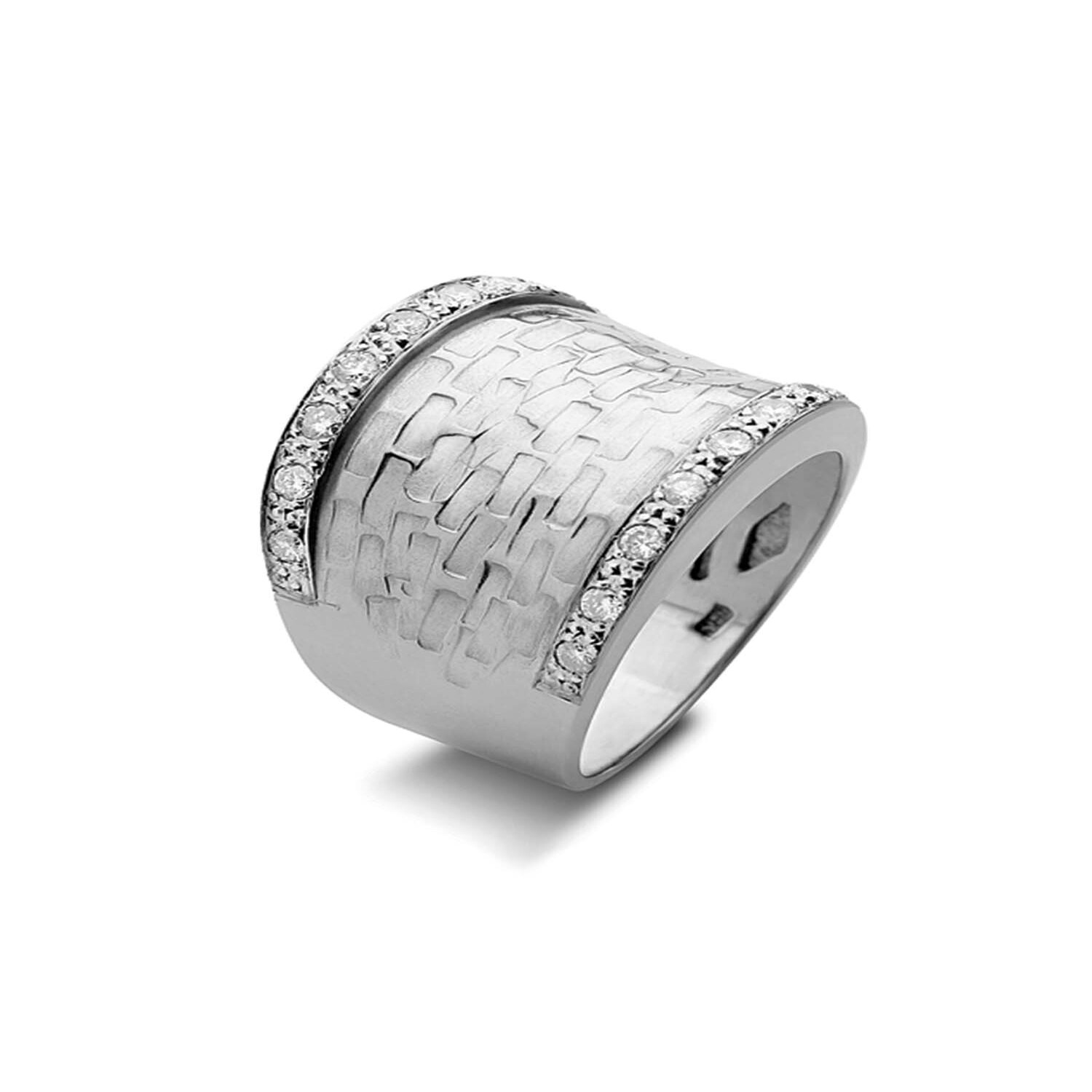 Anillo Oro Blanco 18kt Modelo Vetuz 16 Diamantes 2pts 1