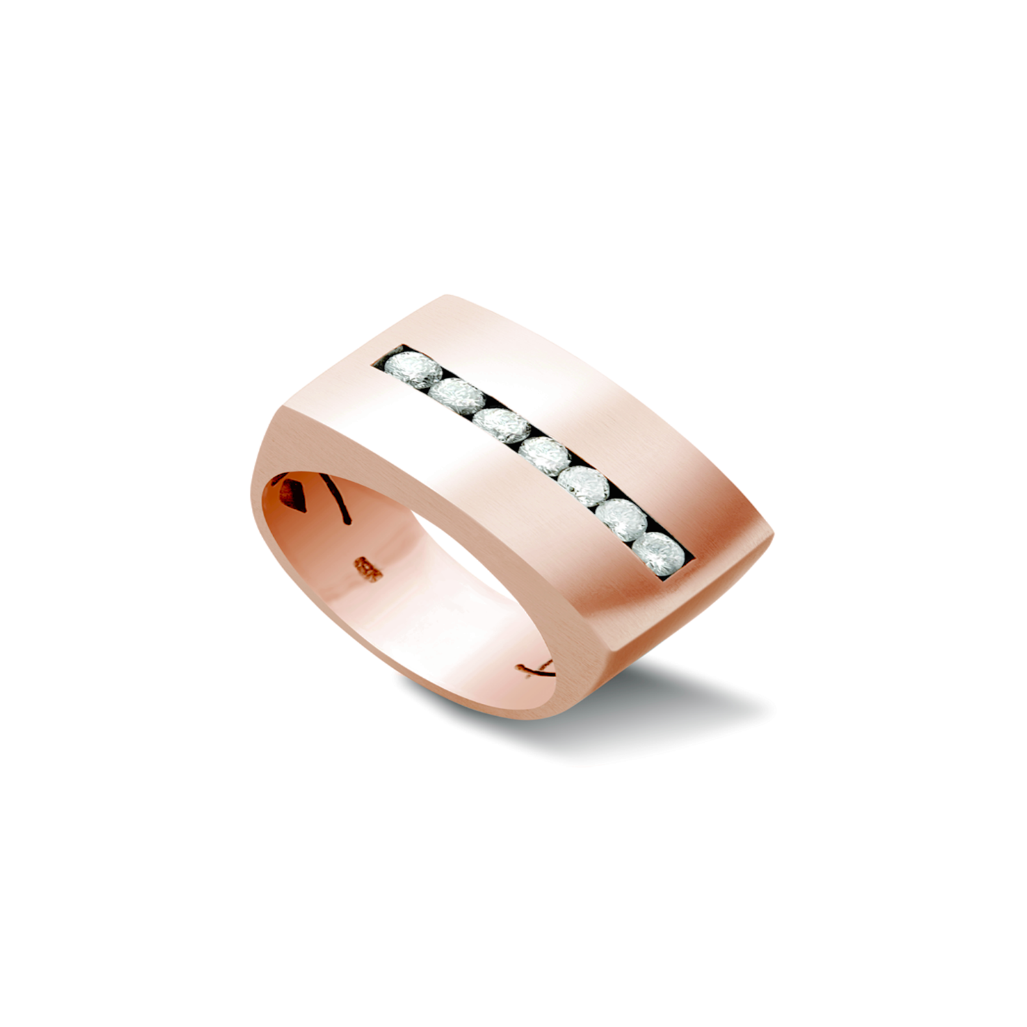 Anillo Oro Rosado 18kt Modelo Dumo 7 Diamantes 5pts 2