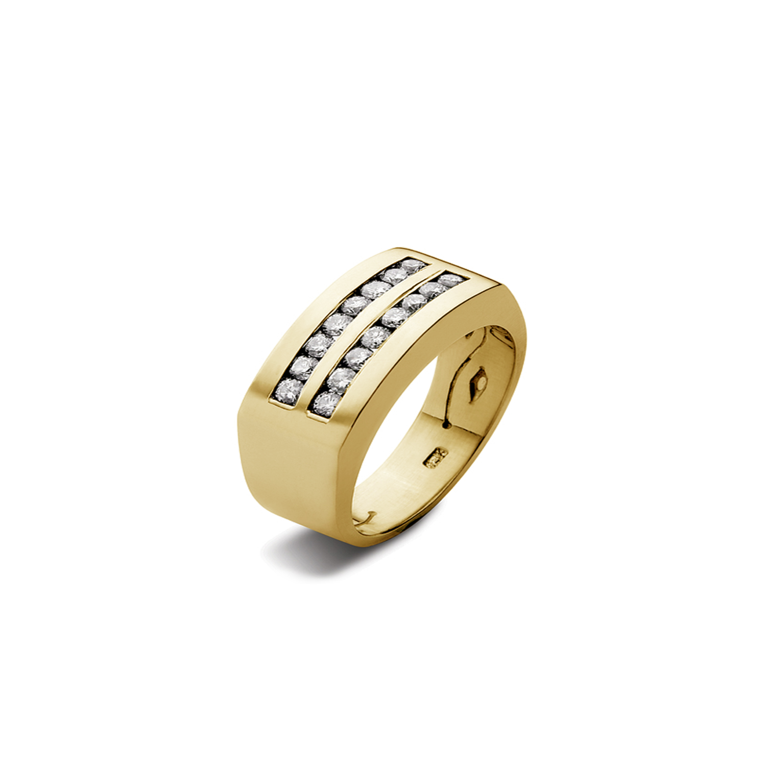 Anillo Oro Amarillo 18kt Modelo Nizo 16 Diamantes 2pts 1