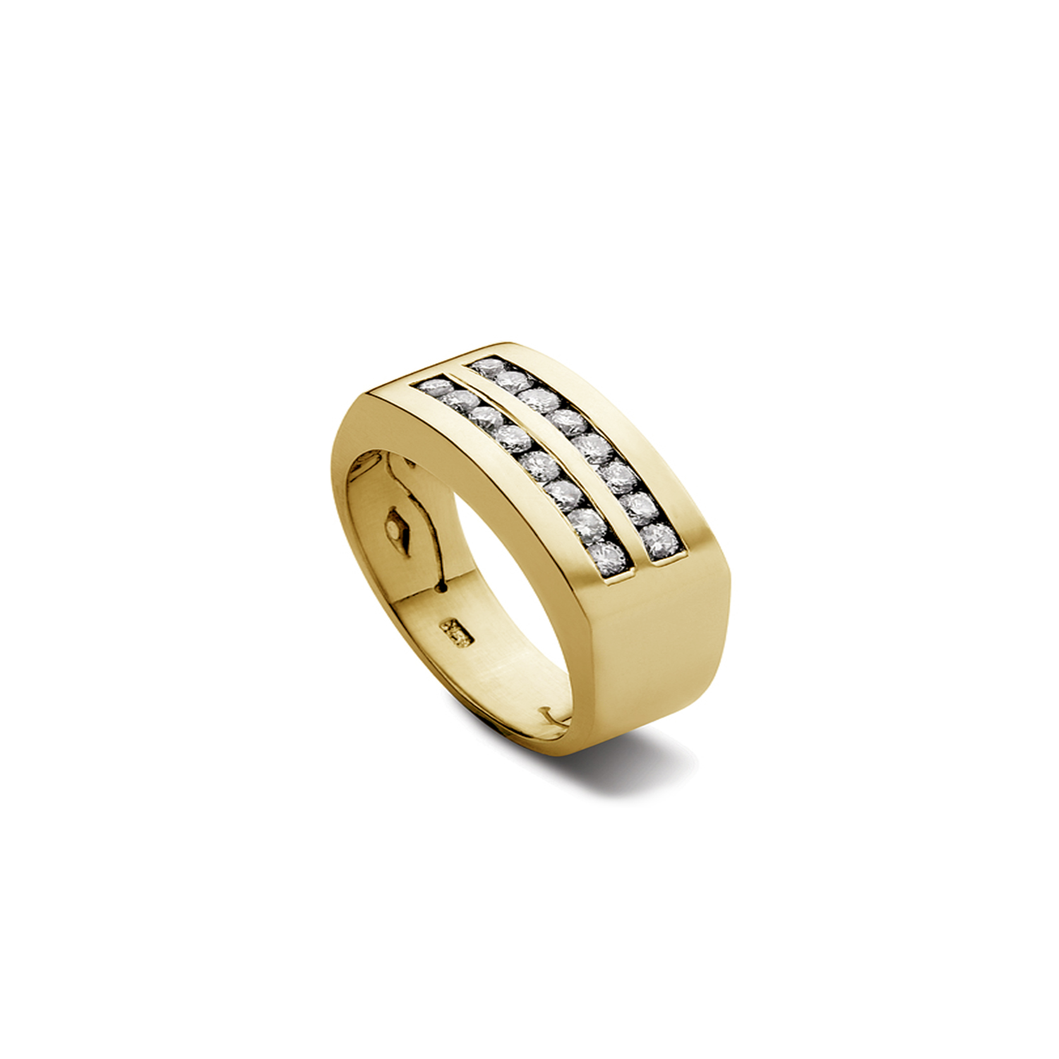 Anillo Oro Amarillo 18kt Modelo Nizo 16 Diamantes 2pts 2