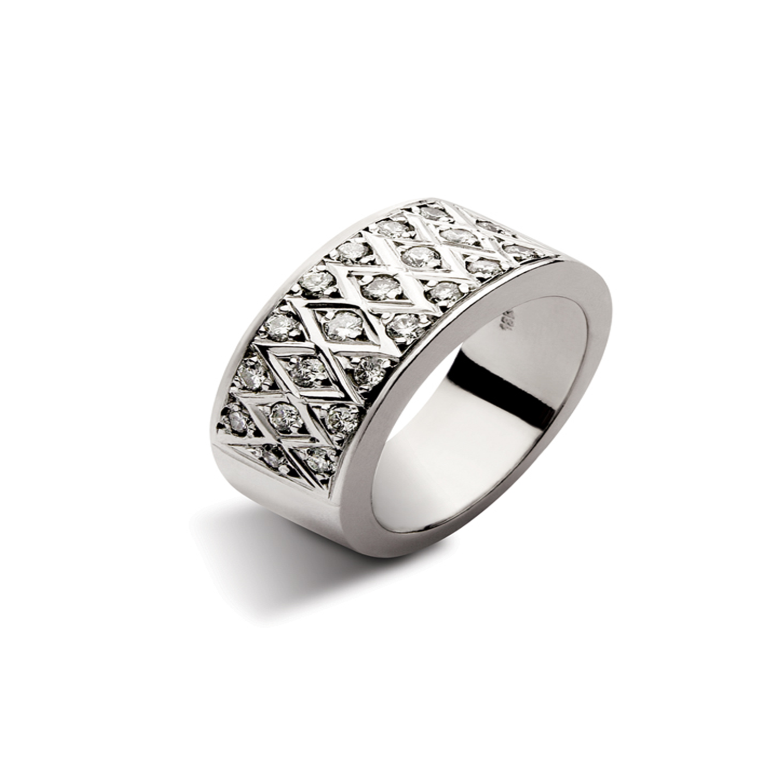 Anillo Oro Blanco 18kt Modelo Bleu 22 Diamantes 2pts 1