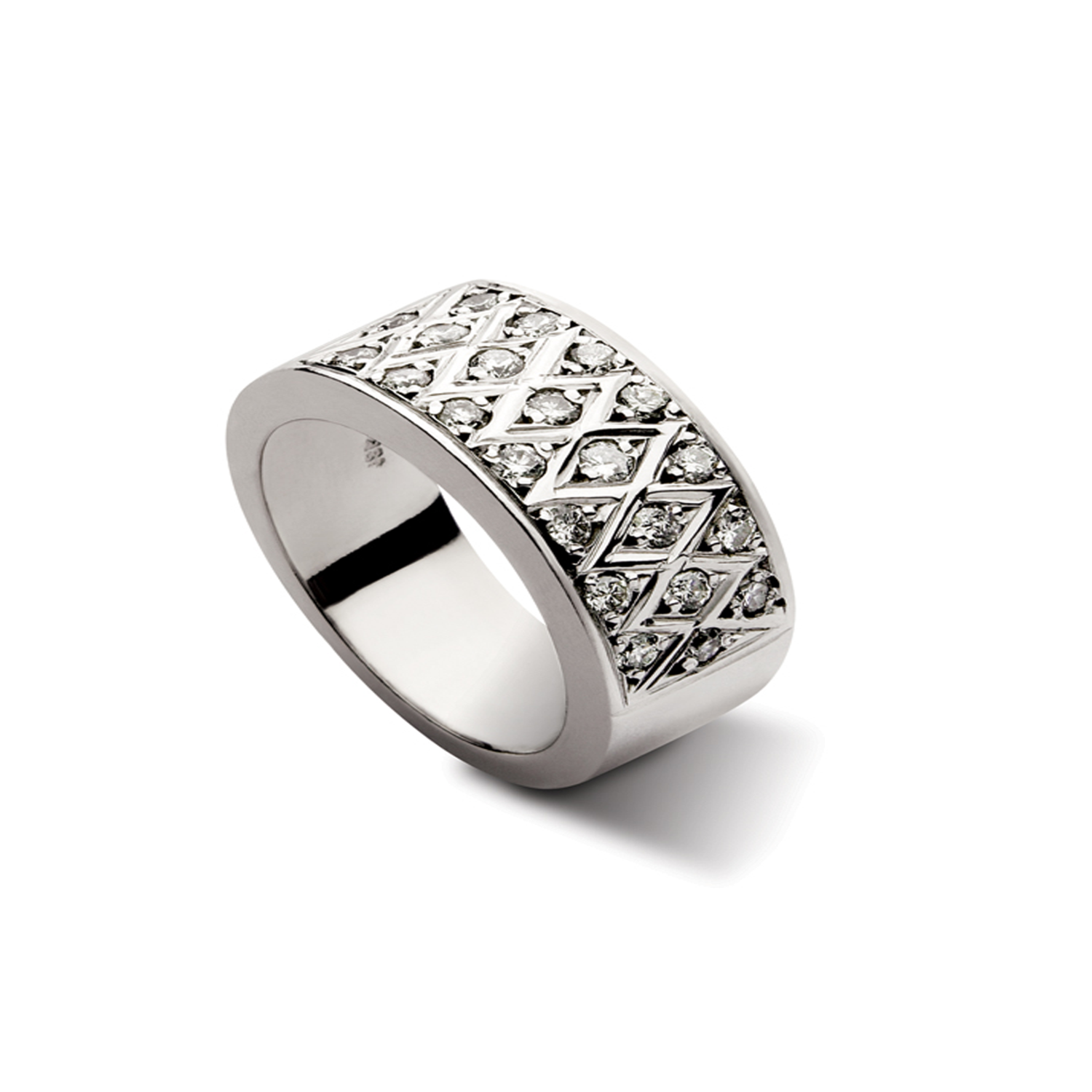 Anillo Oro Blanco 18kt Modelo Bleu 22 Diamantes 2pts 2