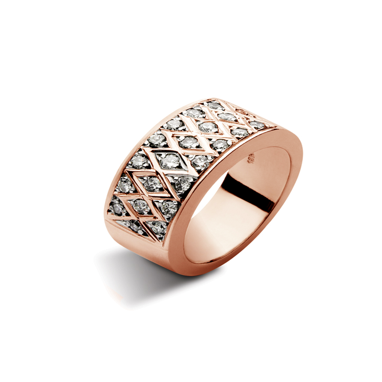Anillo Oro Rosado 18kt Modelo Bleu 22 Diamantes 2pts 1