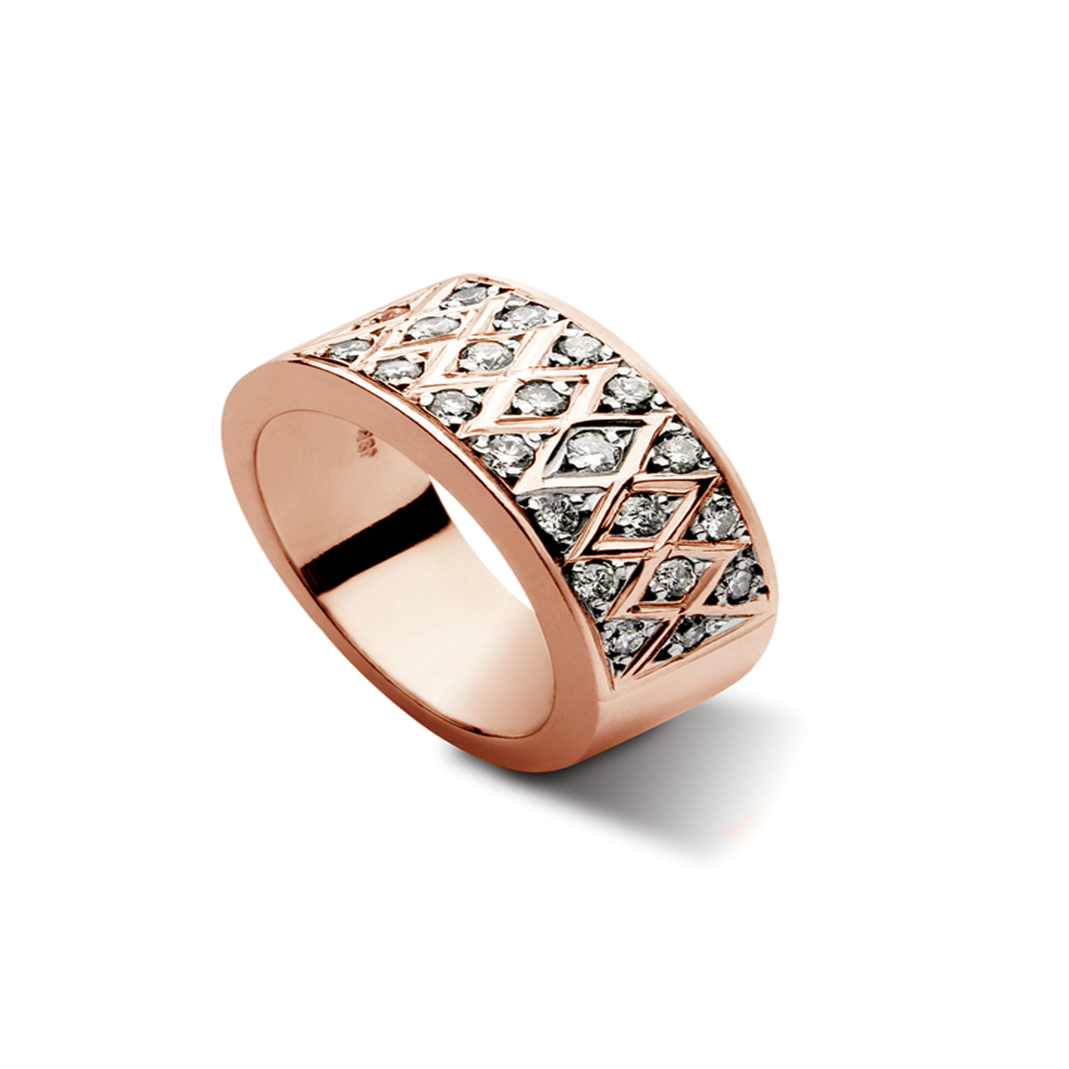 Anillo Oro Rosado 18kt Modelo Bleu 22 Diamantes 2pts 2