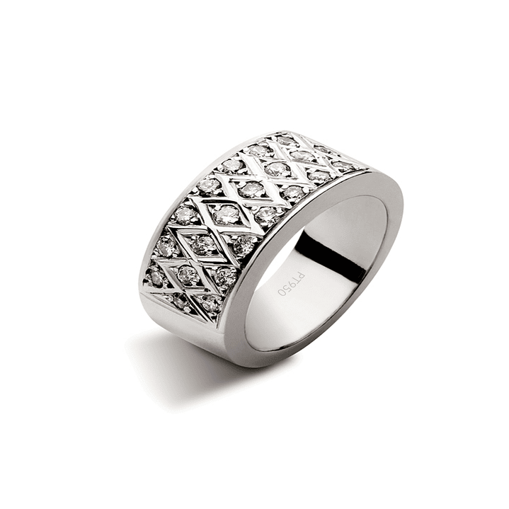 Anillo Platino 950 Modelo Bleu 22 Diamantes 2pts 1