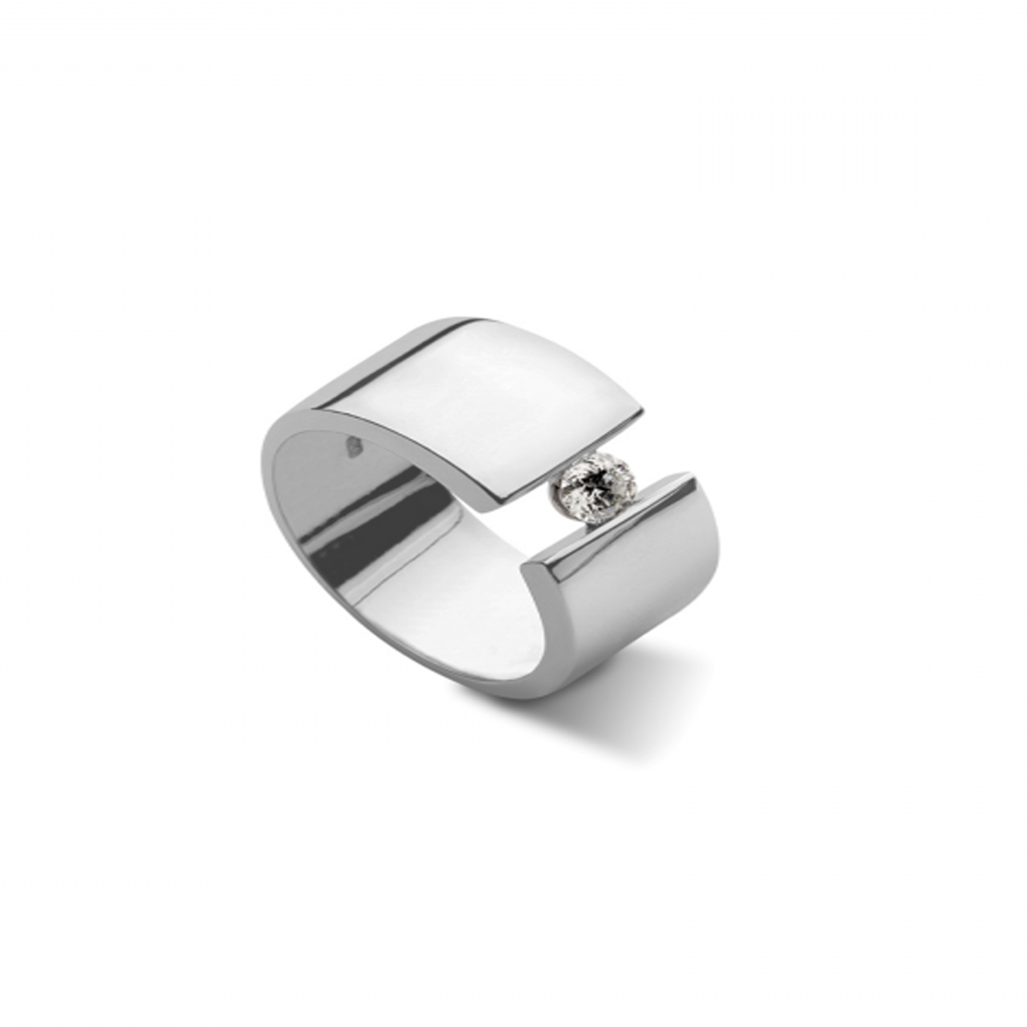 Anillo de Platino 950 Modelo Voler con 01 Diamante Corte Brillante Solitario de 10pts 2