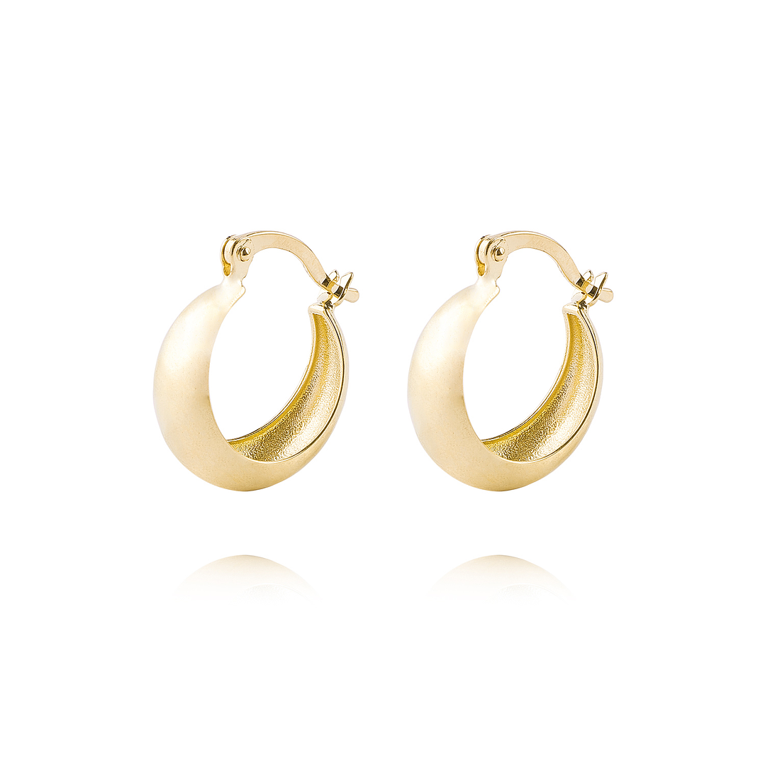 Aros de Oro 18kt Argollas Bote 12mm 1