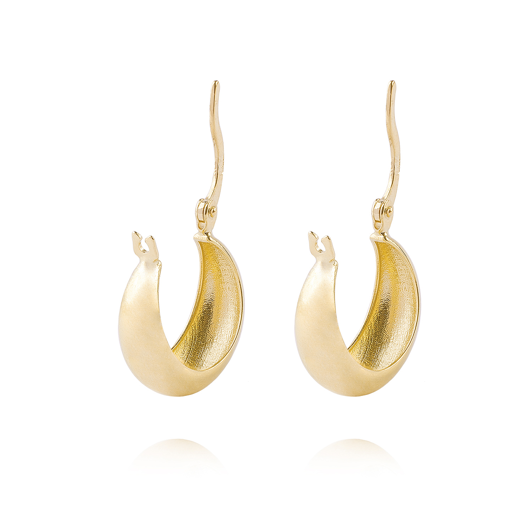 Aros de Oro 18kt Argollas Bote 12mm 3