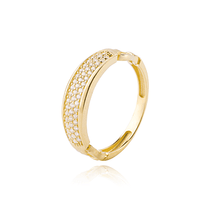 Anillo de Oro 18kt Triple Circon 1265