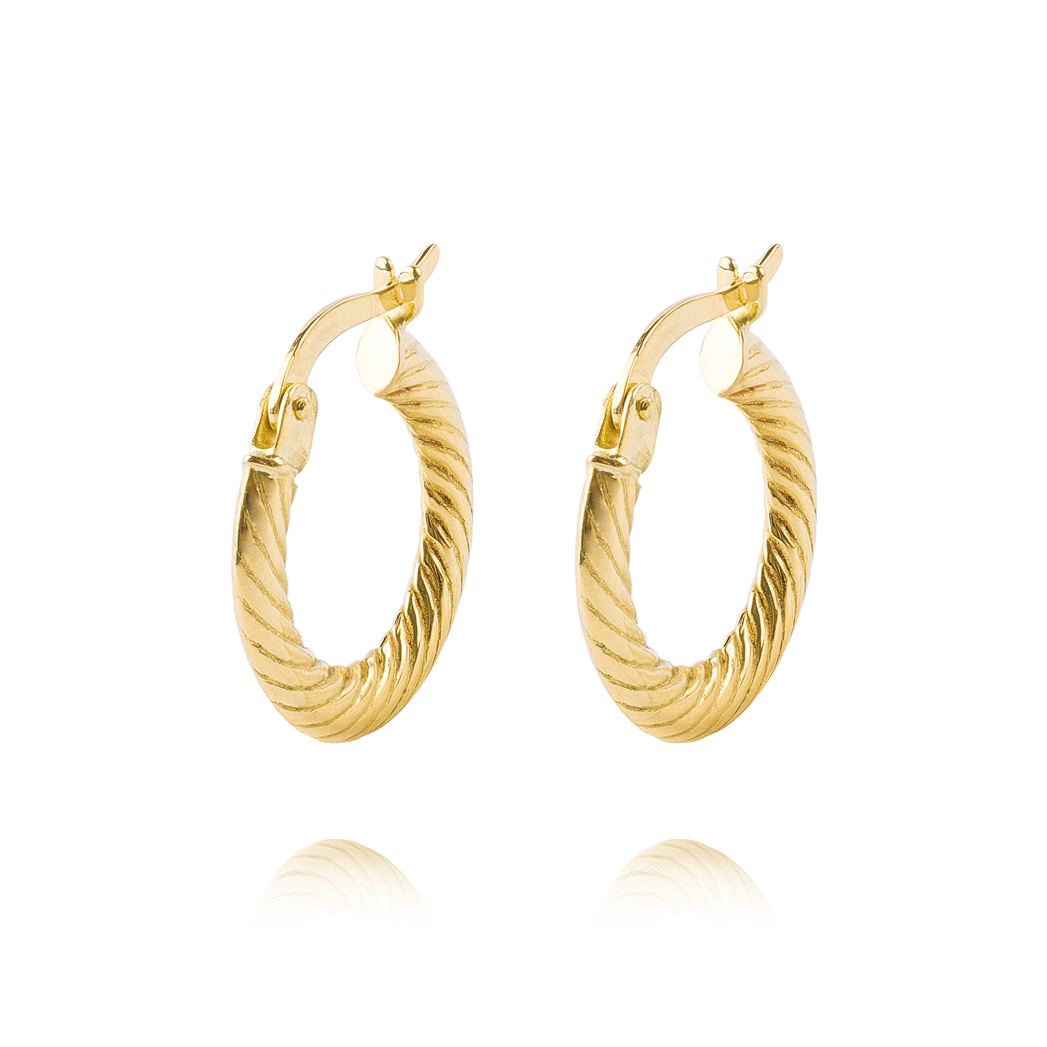Aros de Oro 18kt Argollas Biseladas 3mm 1