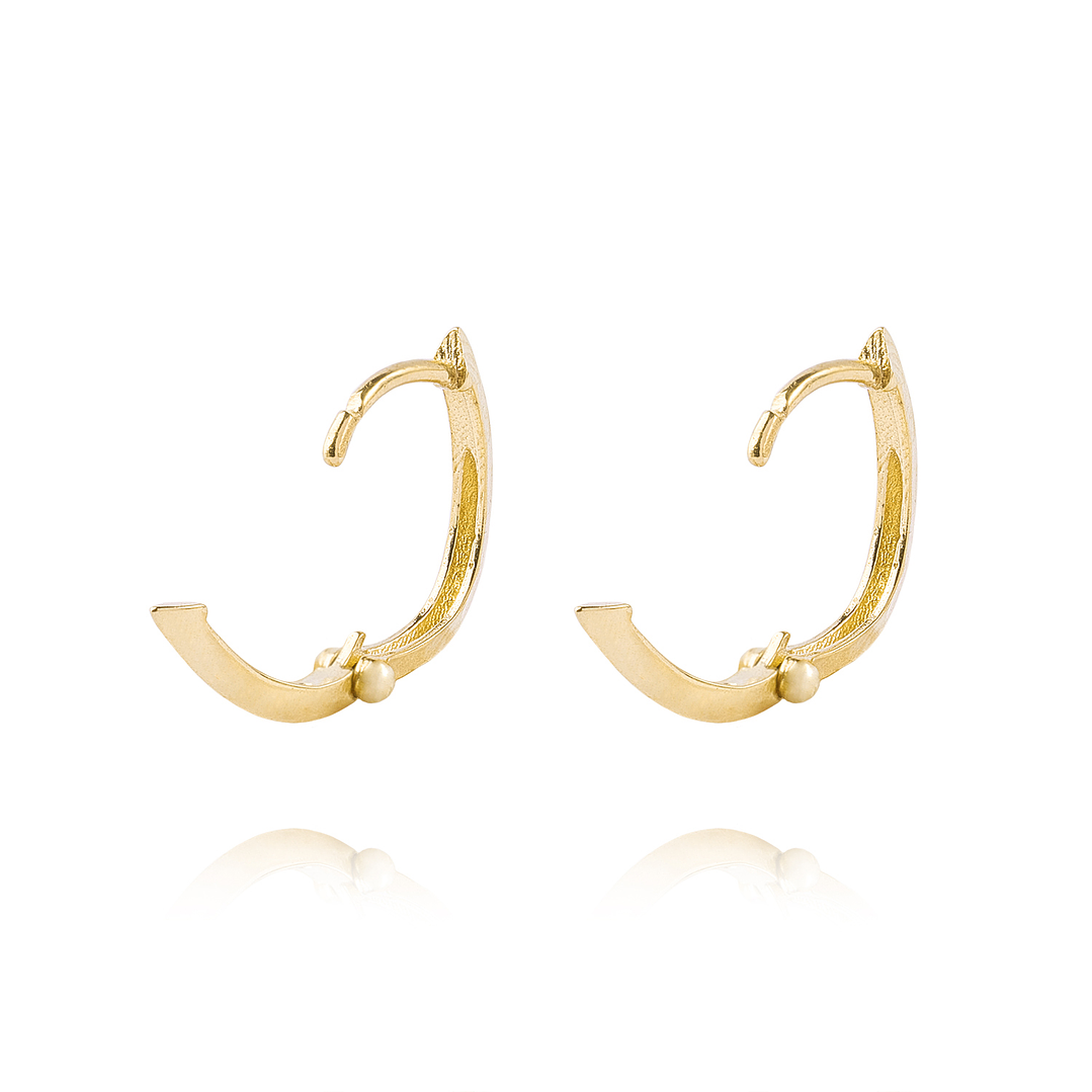 Aros de Oro 18kt Argollas Exagonal Lisas 3