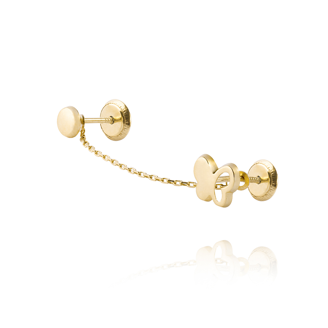 Aros de Oro 18kt Modelo Mariposa con Círculo 1