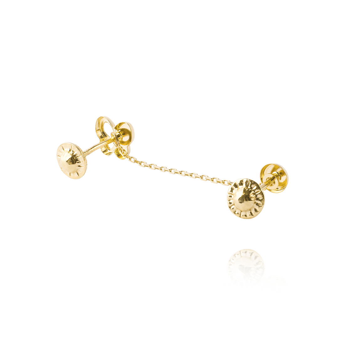 Aros de Oro 18kt Modelo Mariposa con Círculo 2