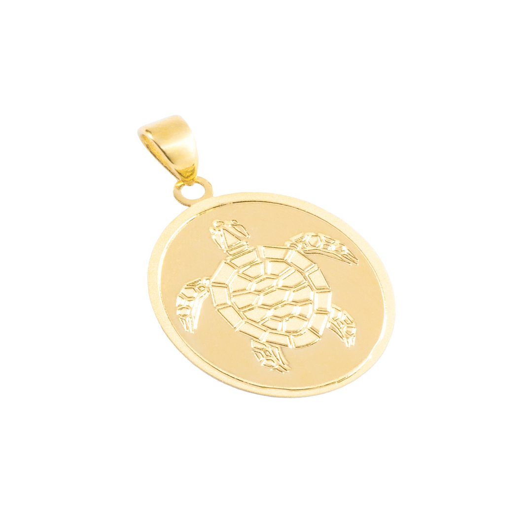 Colgante de Oro 18kt Placa Tortuga de mar 3