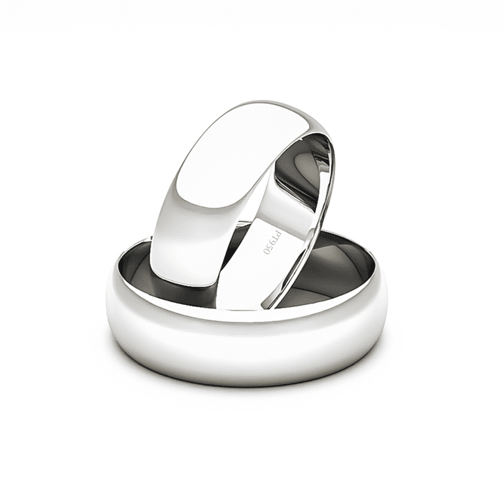 Par Argollas Matrimonio Platino Inglés Argos de 5,0mm 1