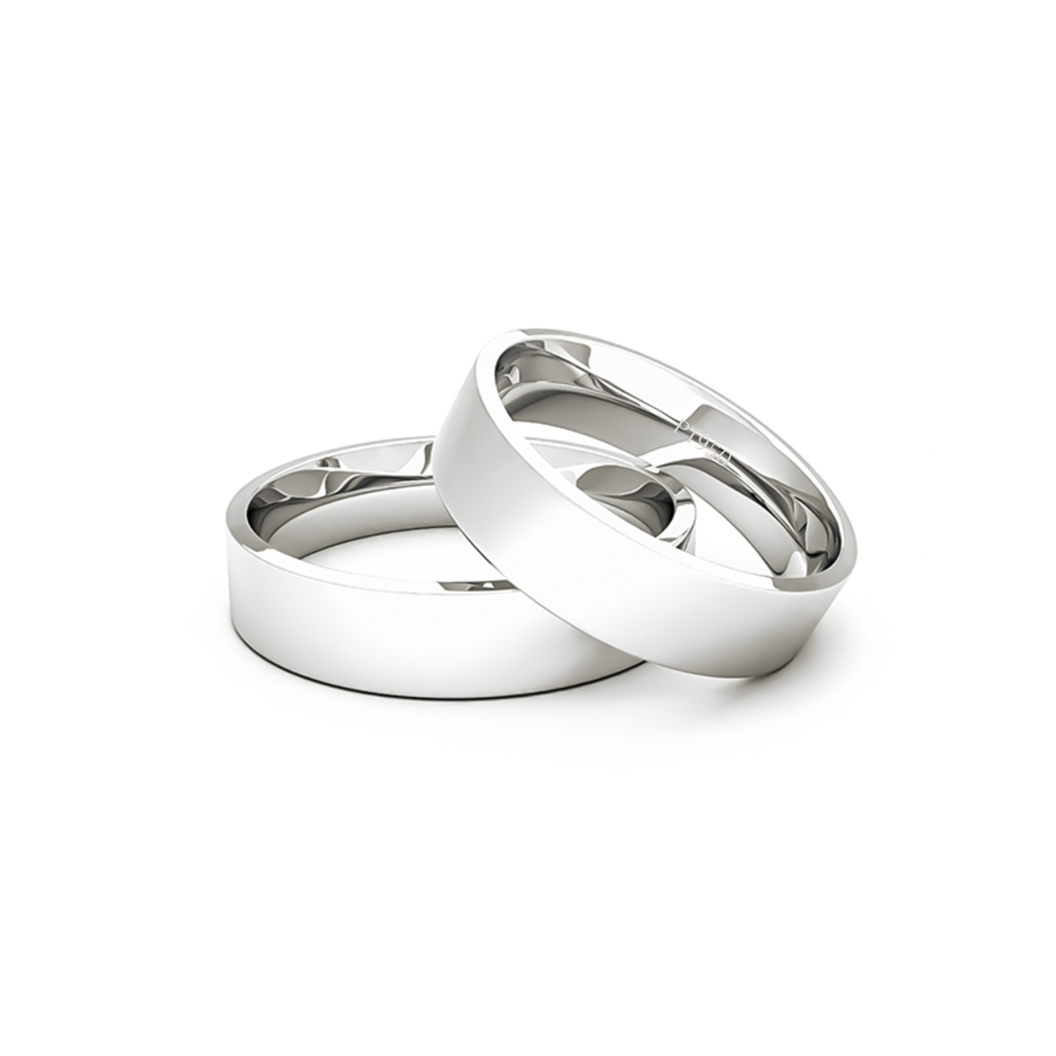 Par Argollas Matrimonio de Platino Tubo ErgoFit Sagres de 5,0mm 2