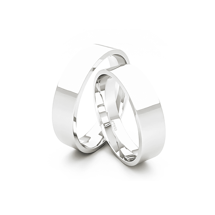 Par Argollas Matrimonio de Platino Tubo ErgoFit Sagres de 5,0mm 3