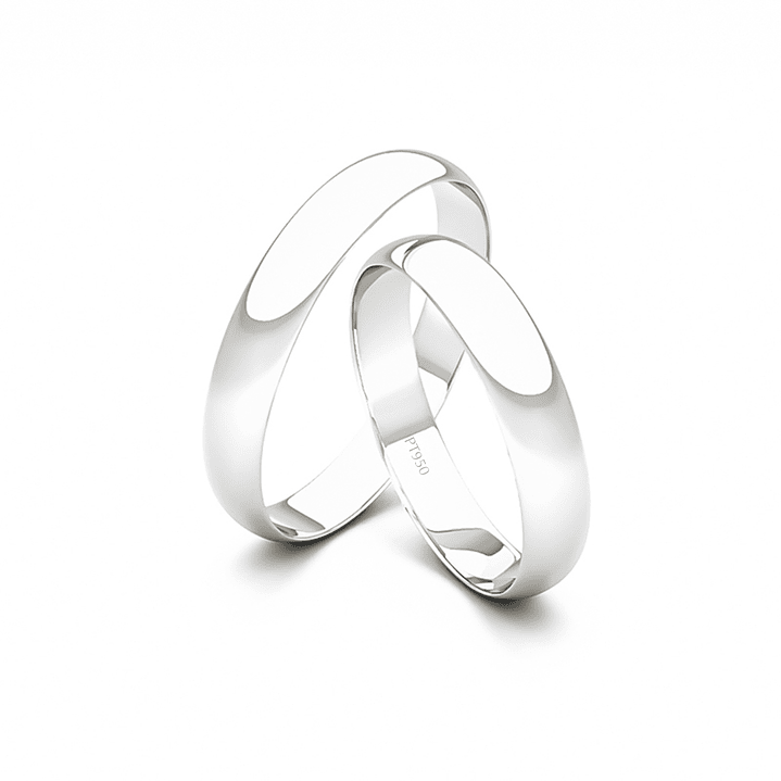 Par Argollas Matrimonio de Platino Modelo Bari de 3,0mm 3