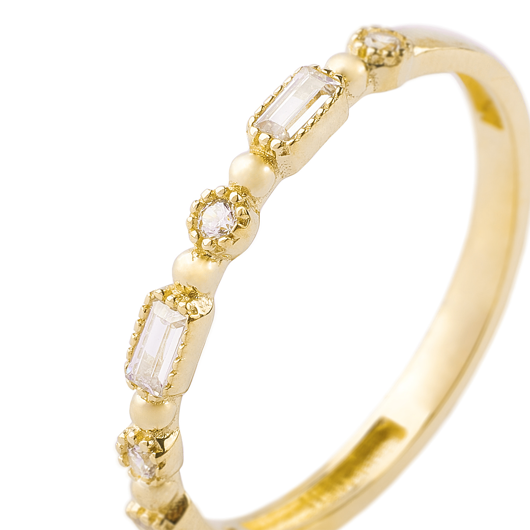Anillo de Oro 18kt Circon Baguette 2