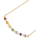Collar de Oro 18kt con Diamantes y Topacio Natural en Colores