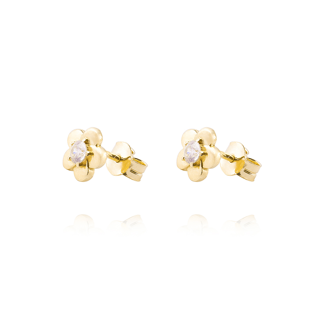 Aros de Oro 18kt Modelo Flor. 1