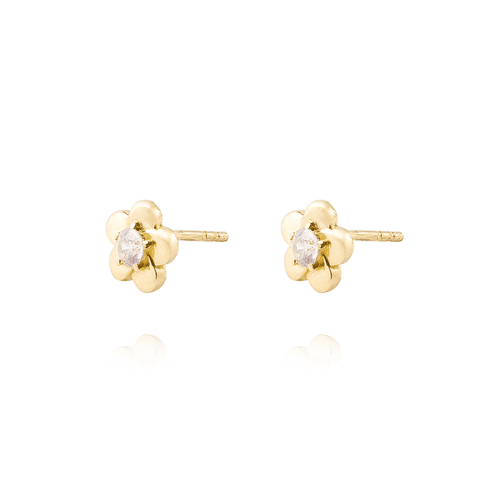 Aros de Oro 18kt Modelo Flor. 2