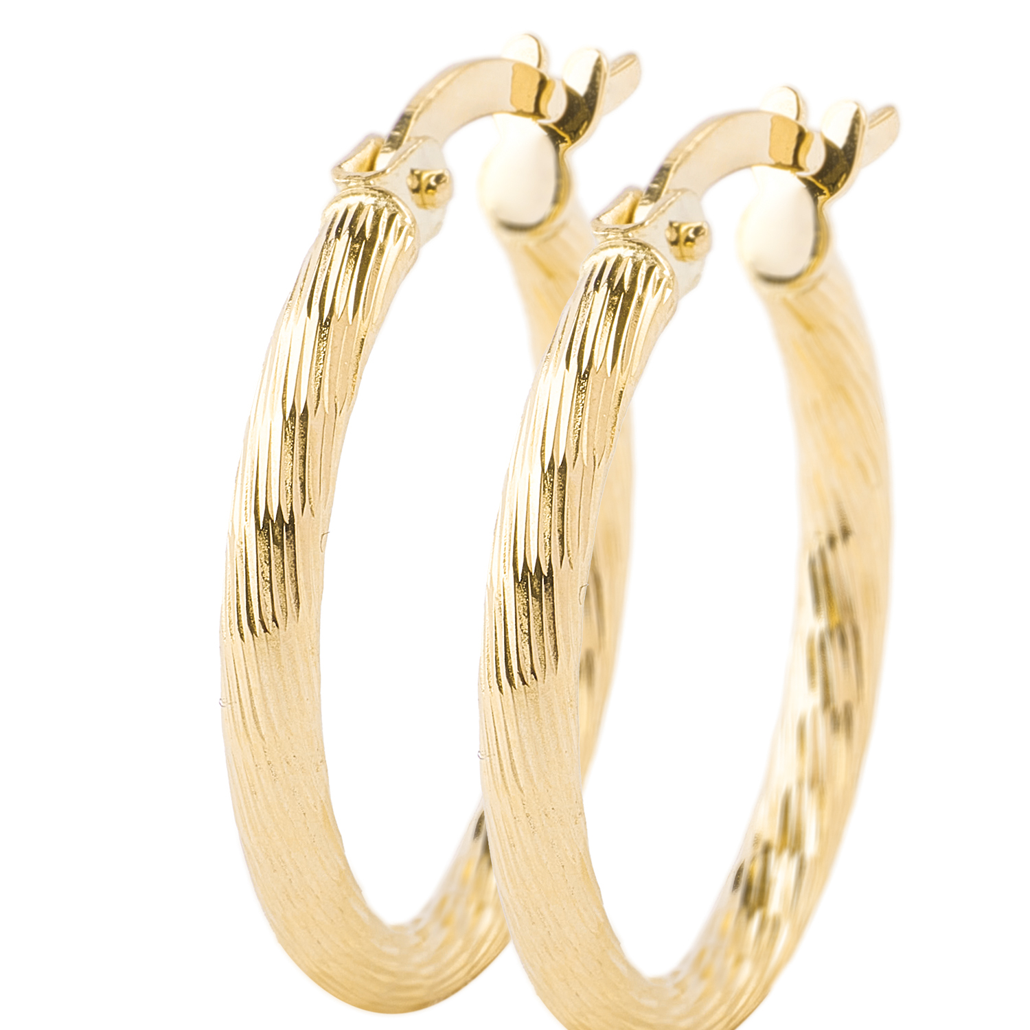 Aros de Oro 18kt Argollas Biseladas 2mm 2